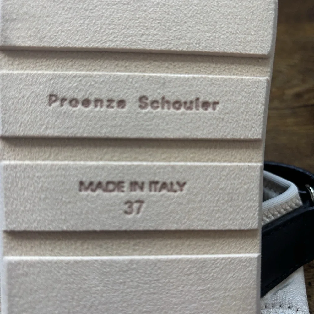 Proenza Schouler Womens Sandal 7 Black 37 Leather Neoprene Strappy Dad New‎